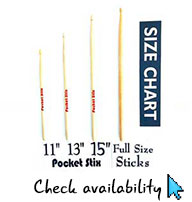 Pocket Stix drum sticks for kids
